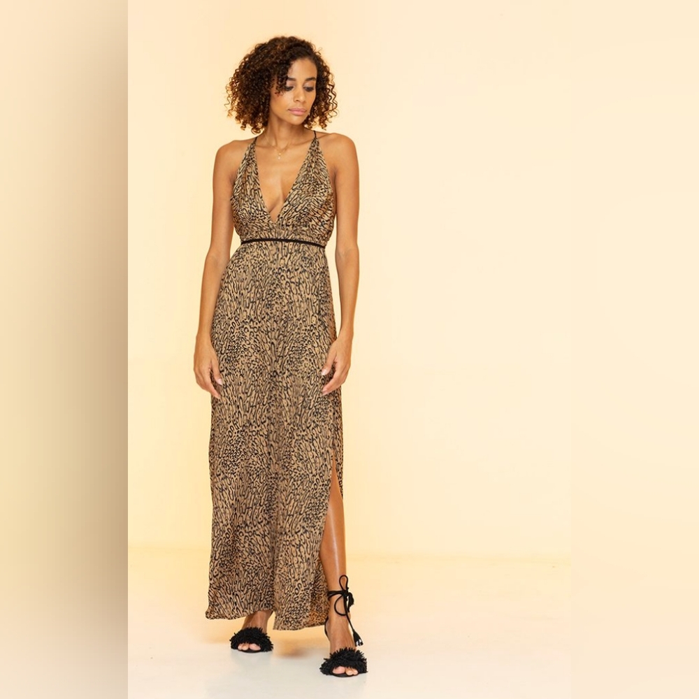NWT Indah RIVER JAGUAR PRINTED MAXI WRAP DRESS